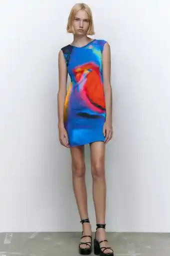 ZARA Vestido de tule estampado oferta