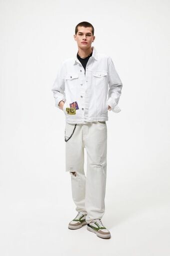 ZARA Jaqueta denim graffiti oferta