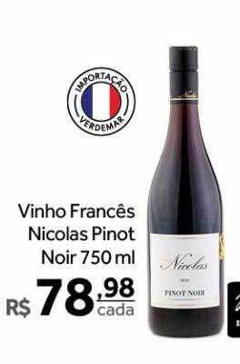 Verdemar Supermercado Vinho francês nicolas pinot noir oferta