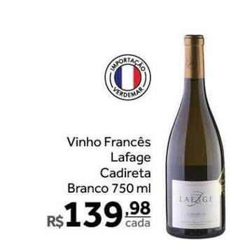 Verdemar Supermercado Vinho francês lafage cadireta branco oferta