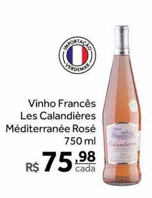Verdemar Supermercado Vinho francês les calandières méditerranée rosé oferta