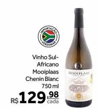 Verdemar Supermercado Vinho sul-africano mooiplaas chenin blanc oferta