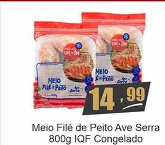 Meio filé de peito ave serra iqf congelado