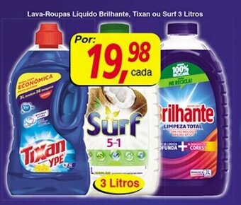 Supermercados Guanabara Lava roupas Liquido Brilhante, Tixan ou Surf 3L oferta