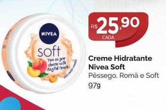 Creme hidratante nivea soft pêssego romã e soft