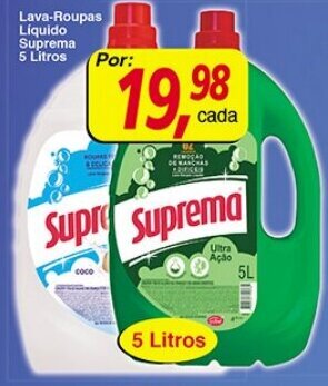 Supermercados Guanabara Lava roupas Liquido Suprema 5L oferta