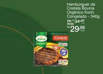 Mambo Hambúrguer de costela bovina orgânico korin congelado oferta