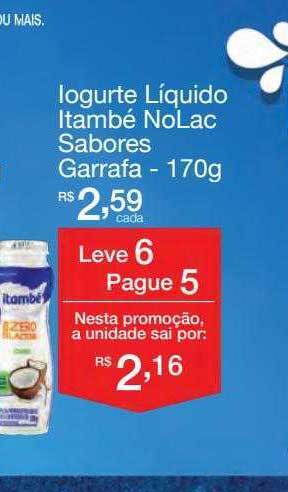 Iogurte líquido itambé nolac sabores garrafa