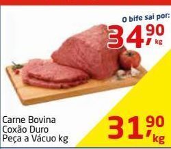 Tenda Atacado Carne bovina coxão duro peça a vácuo kg oferta
