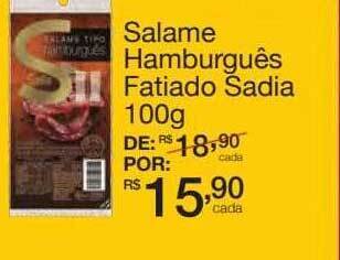 Mambo Salame hamburguês fatiado sadia oferta