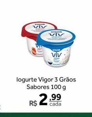 Verdemar Supermercado Iogurte vigor 3 grãos sabores oferta