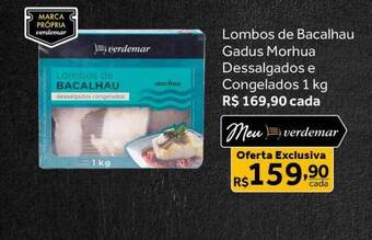 Verdemar Supermercado Lombos de bacalhau gadus morhua dessalgados e congelados oferta