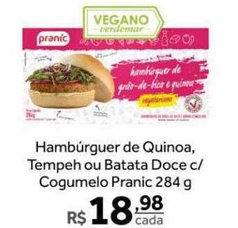 Verdemar Supermercado Hambúrguer de quinoa tempeh ou batata doce c cogumelo pranic oferta
