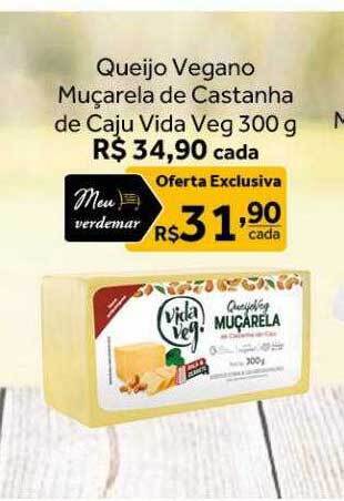 Verdemar Supermercado Queijo vegano muçarela de castanha de caju vida veg oferta