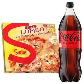 Pão de Açúcar Kit pizza de lombo com catupiry e mussarela sadia 460g + coca-cola sem açucar 1,5l oferta