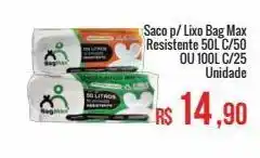 Mart Minas Saco de lixo bag max 50l 50un 100l 25un oferta