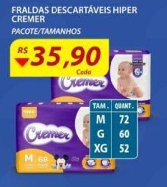 Assaí Atacadista Fraldas Descartaveis Hiper Cremer oferta