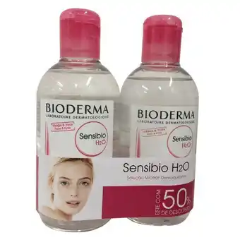 Farmácias Pague Menos Bioderma kit promo sensibio h2o água micelar dermatológica calmante 2x250ml oferta