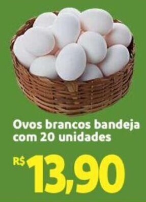 Extra Supermercado Ovos Brancos bandeja com 20 unidades oferta