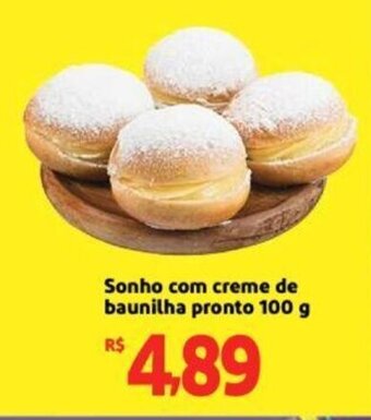 Sonho com creme de baunilha pronto 100g