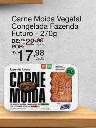 Carne moída vegetal congelada fazenda futuro