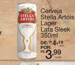 Mambo Cerveja stella artois lager lata sleek oferta