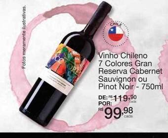 Mambo Vinho chileno 7 colores gran reserva cabernet sauvignon ou pinot noir oferta