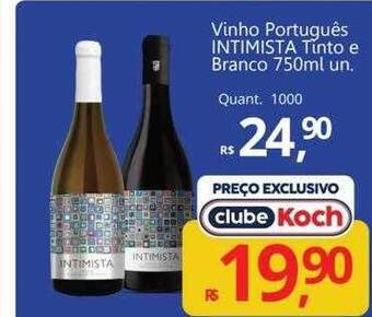 Supermercados Koch Vinho português intimista tinto e branco oferta
