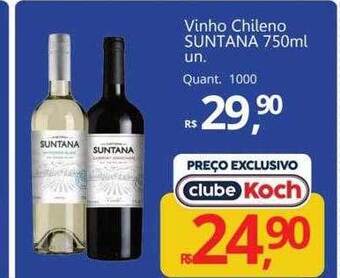 Supermercados Koch Vinho chileno suntana oferta