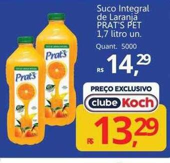 Supermercados Koch Suco integral de laranja prat's oferta