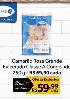 Verdemar Supermercado Camarão rosa grande evicerado classe a congelado oferta