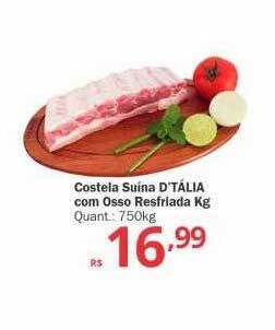 Costela suína d'tália com osso resfriada kg