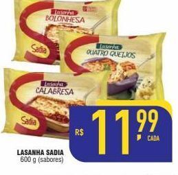 Mercantil Rodrigues Lasanha sadia 600 g (sabores) oferta