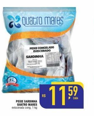 Peixe sardinha quatro mares  eviscerada cong. 1 kg