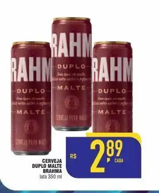 Mercantil Rodrigues Cerveja duplo malte brahma lata 350 ml oferta