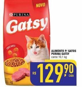 Mercantil Rodrigues Alimento p/ gatos purina gatsy carne 10,1 kg oferta