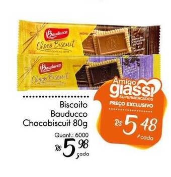 Giassi Supermercados Biscoito bauducco chocobiscuit oferta