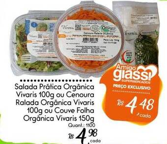 Giassi Supermercados Salada prática orgânica vivaris ou cenoura ralada orgânica vivaris ou couve folha orgânica vivaris oferta