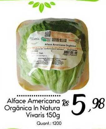 Giassi Supermercados Alface americana orgânica in natura vivaris oferta