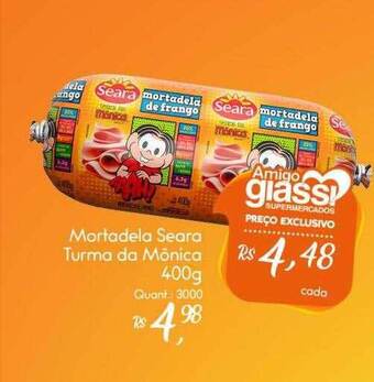 Giassi Supermercados Mortadela seara turma da mônica oferta