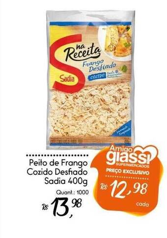 Giassi Supermercados Peito de frango cozido desfiado sadia oferta