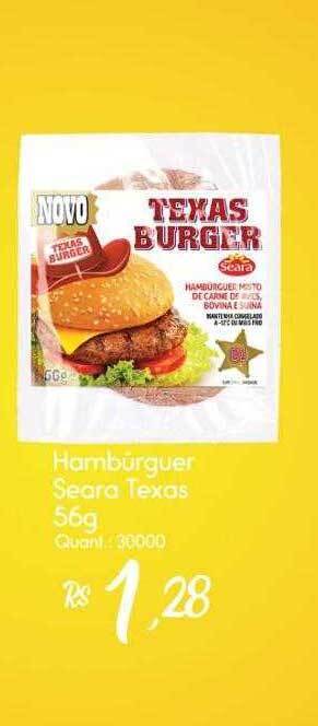 Giassi Supermercados Hamburguer seara texas oferta