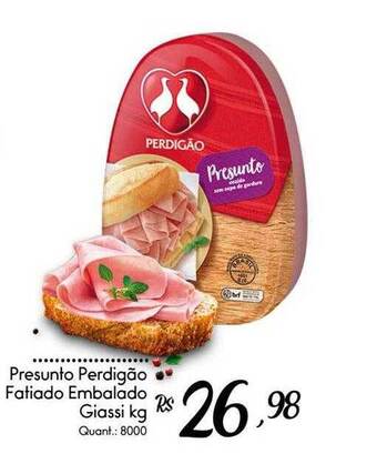 Giassi Supermercados Presunto perdigão fatiado embalado giassi oferta