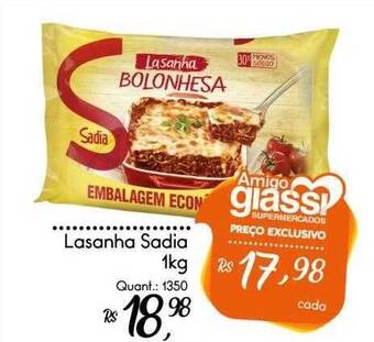 Giassi Supermercados Lasanha sadia oferta