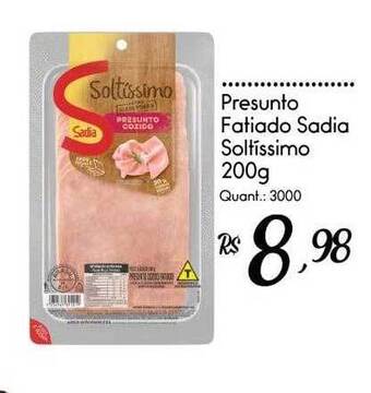 Giassi Supermercados Presunto fatiado sadia soltíssimo oferta