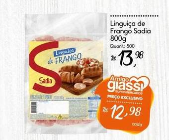 Giassi Supermercados Linguiça de frango sadia oferta