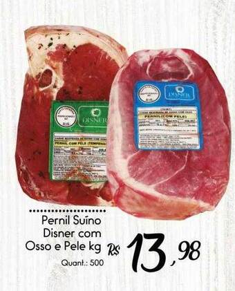 Giassi Supermercados Pernil suíno disner com osso e pele oferta