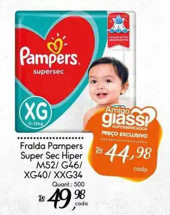Giassi Supermercados Fralda pampers super sec hiper oferta