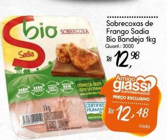 Giassi Supermercados Sobrecoxas de frango sadia bio bandeja oferta