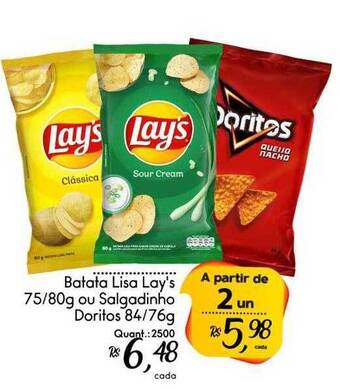 Giassi Supermercados Batata lisa lay's ou salgadinho doritos oferta